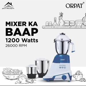 Orpat Kitchen Platinum 1200W Mixer Grinder (Blue)