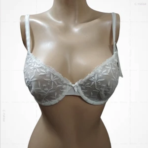 Smooth Cup Non Padded-Non Foam Lace Design Net Bra 