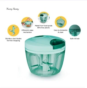 Pigeon Plastic Mini Handy and Compact Vegetable Chopper with 3