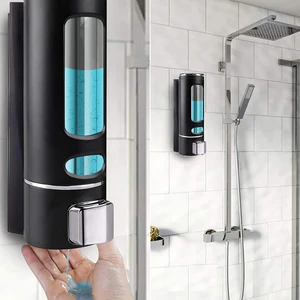 Liquid Soap Dispenser Wall Mounted 400ml Bathroom Body Lotions Shampoo  Container